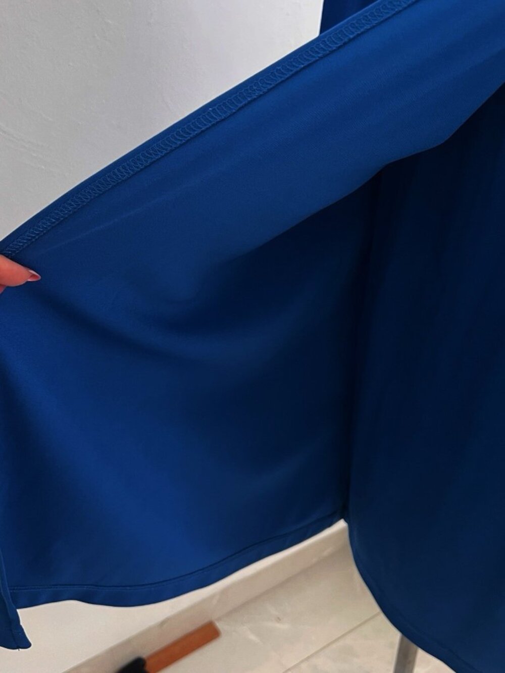 NEW Express Wrap Maxi Dress Royal Blue XL V-Neck Long Sleeve Womens - Picture 9 of 10